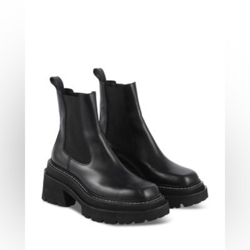 NEW Sandro Chelsea AKIS LUG SOLE Ankle Boots Black